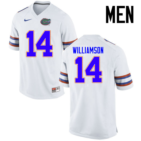 Men Florida Gators #14 Chris Williamson College Football Jerseys Sale-White - Click Image to Close